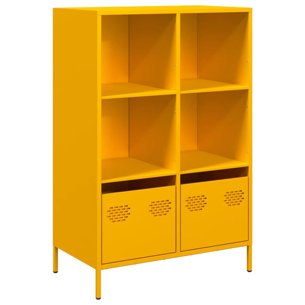 vidaXL Szafka, musztardowa, 68x39x103,5 cm, stal