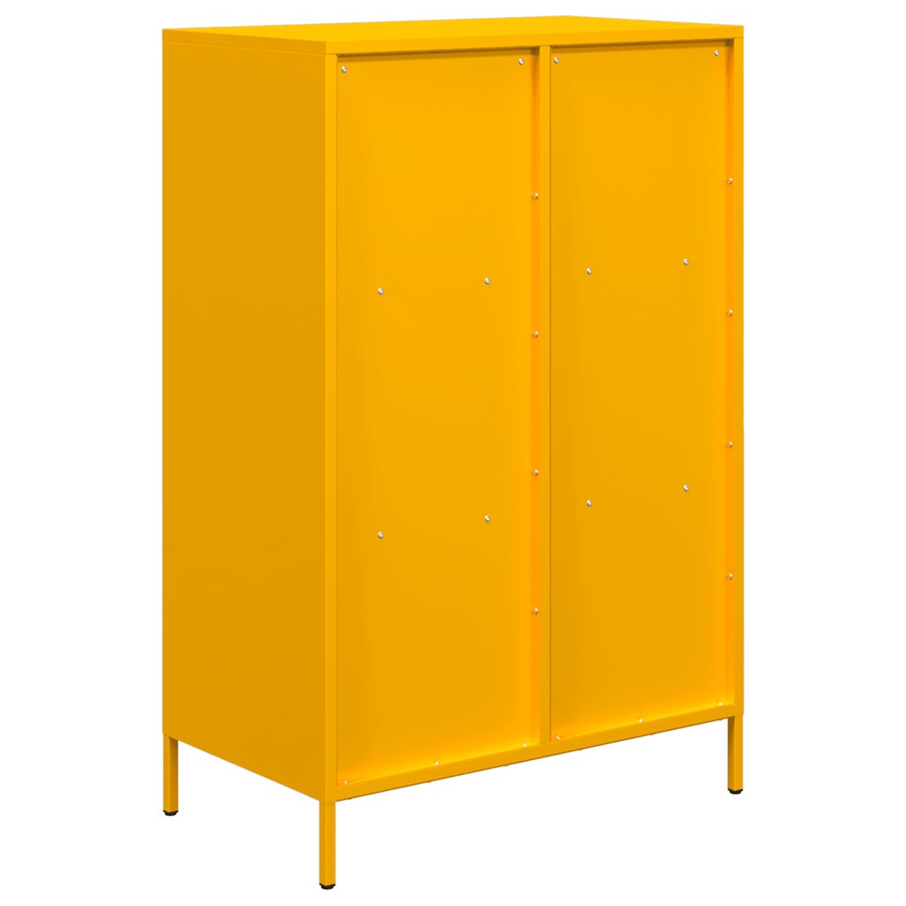 vidaXL Szafka, musztardowa, 68x39x103,5 cm, stal