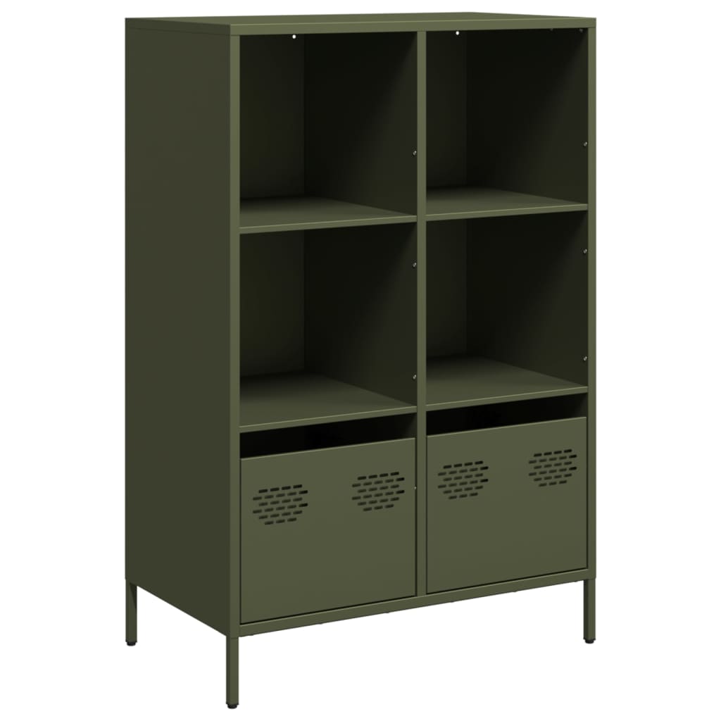 vidaXL Szafka, oliwkowa, 68x39x103,5 cm, stal