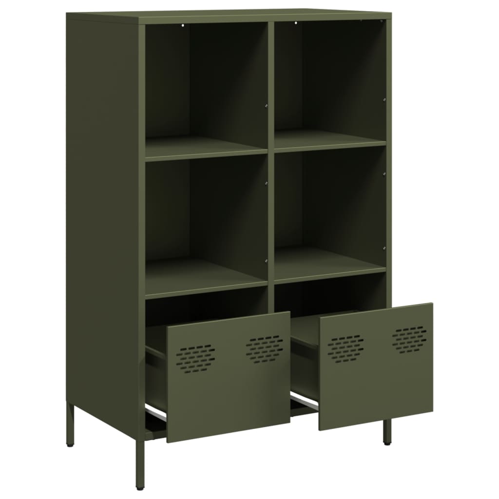 vidaXL Szafka, oliwkowa, 68x39x103,5 cm, stal