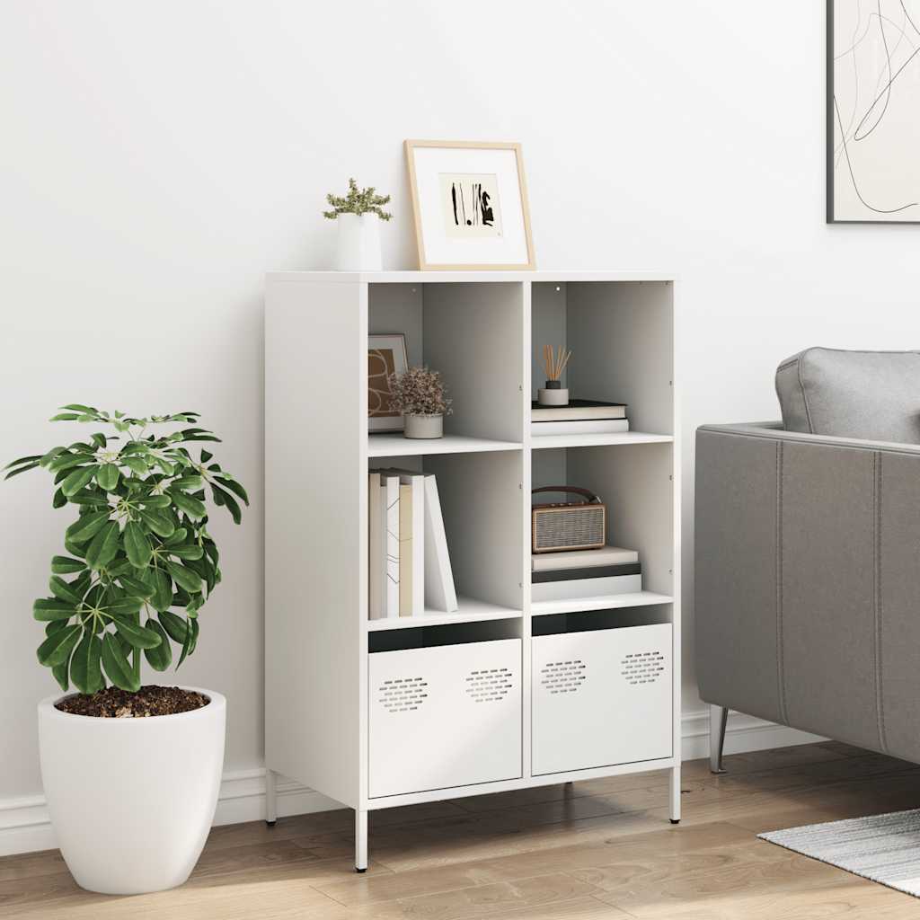 vidaXL Szafka, biała, 68x39x103,5 cm, stal