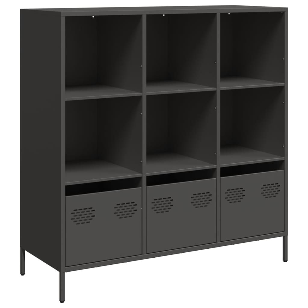 vidaXL Szafka, czarna, 101,5x39x103,5 cm, stal