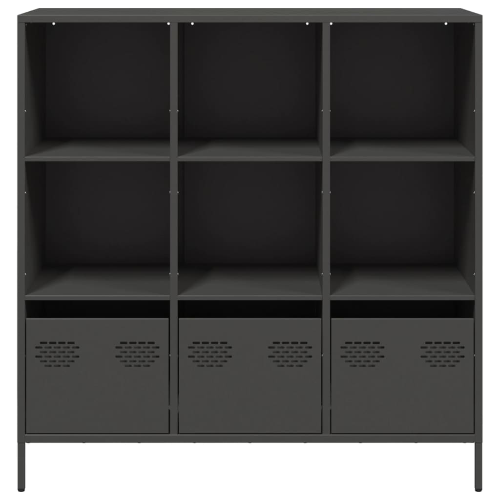 vidaXL Szafka, czarna, 101,5x39x103,5 cm, stal