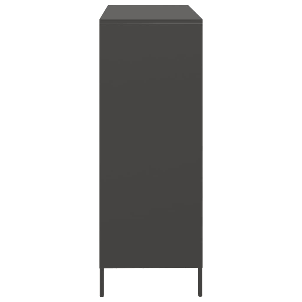 vidaXL Szafka, czarna, 101,5x39x103,5 cm, stal