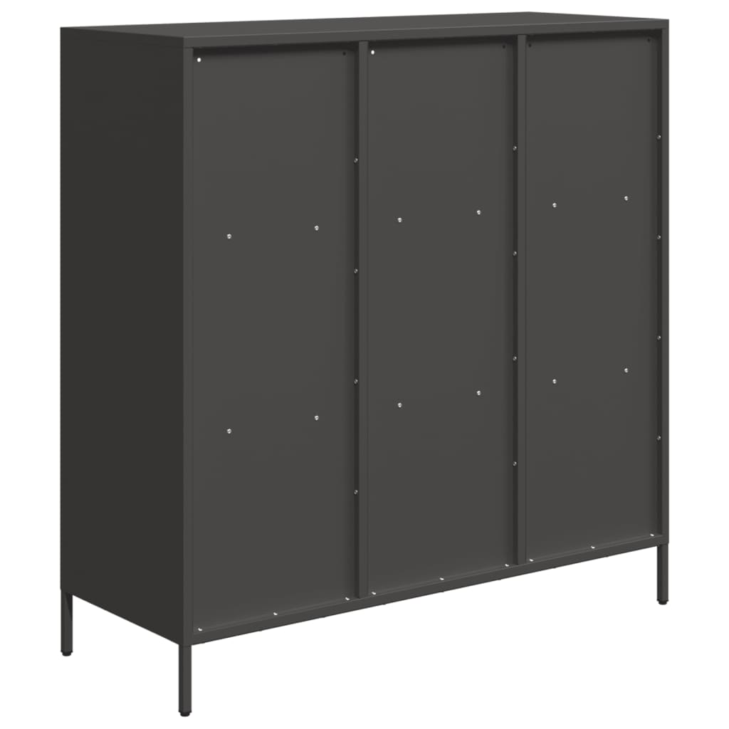 vidaXL Szafka, czarna, 101,5x39x103,5 cm, stal