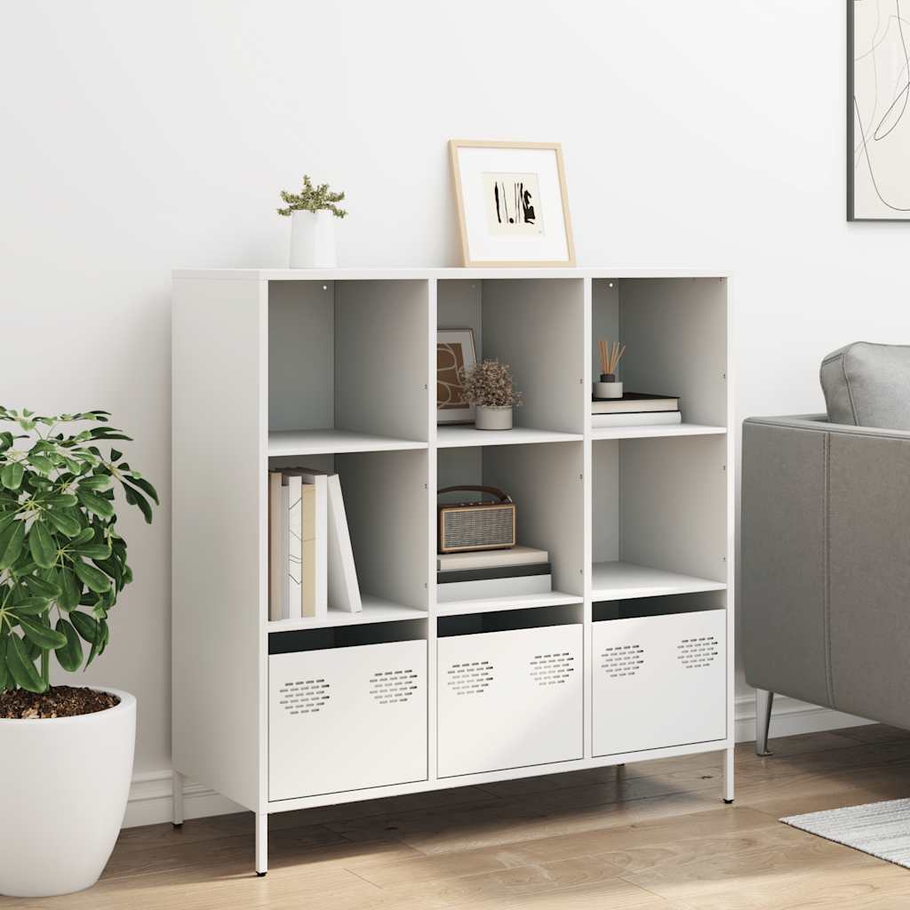 vidaXL Szafka, biała, 101,5x39x103,5 cm, stal