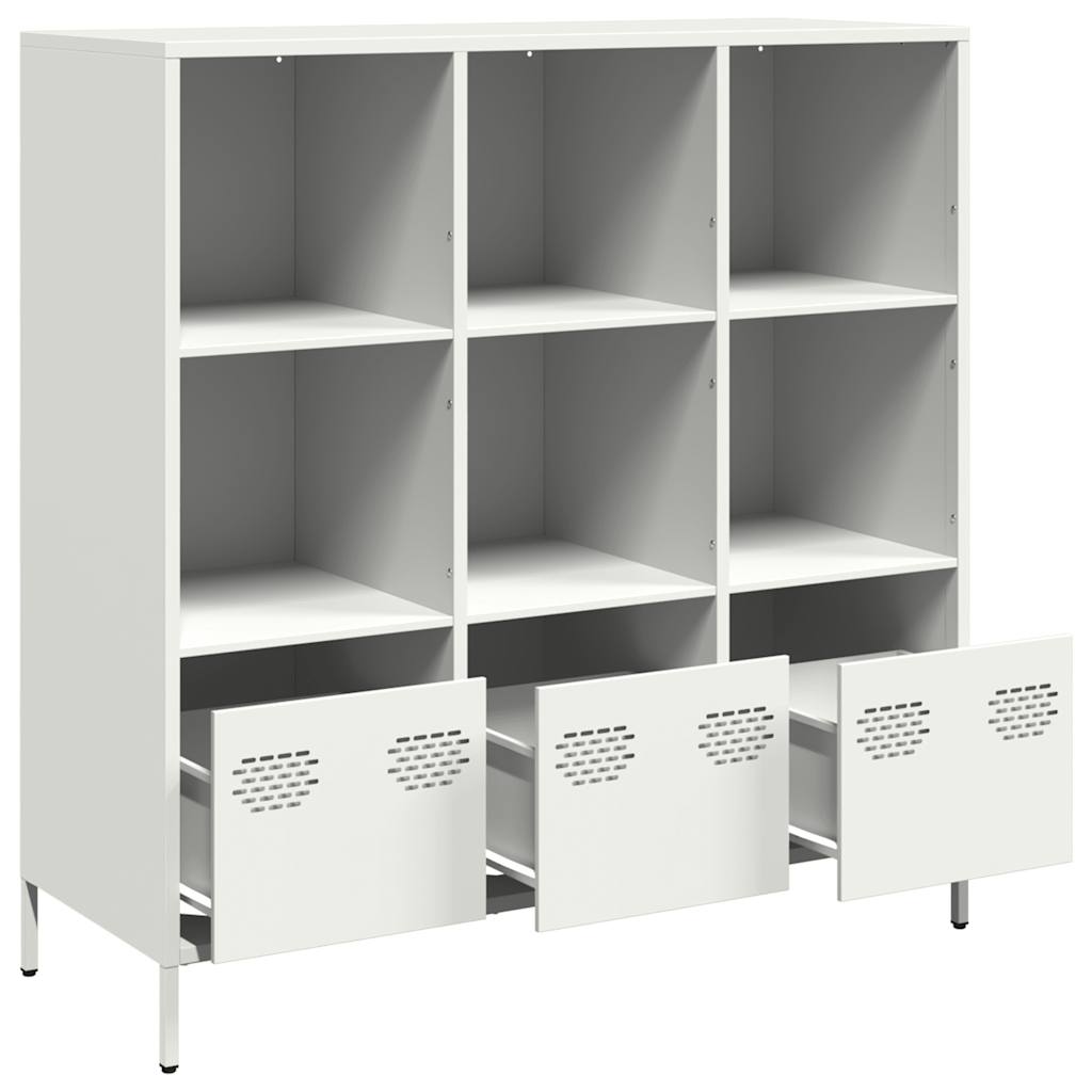 vidaXL Szafka, biała, 101,5x39x103,5 cm, stal