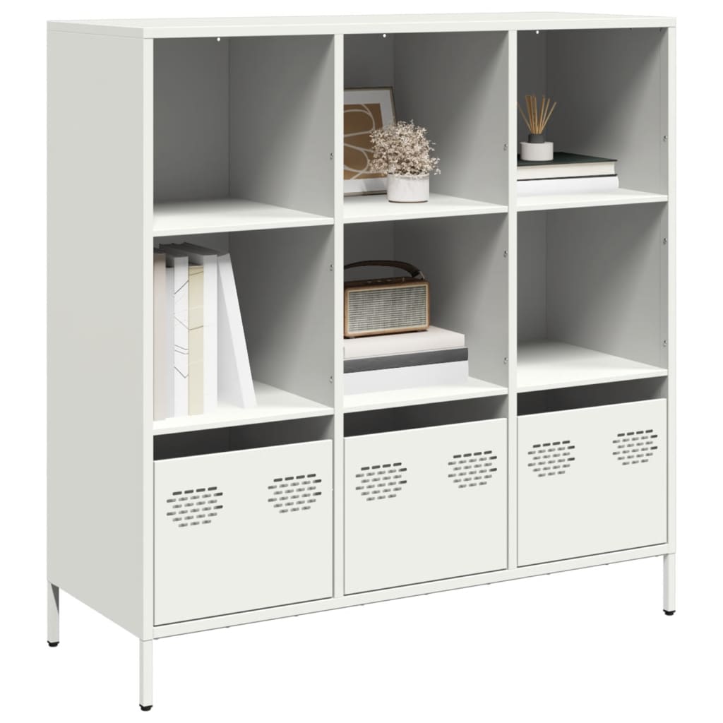 vidaXL Szafka, biała, 101,5x39x103,5 cm, stal