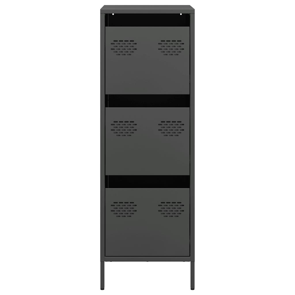 vidaXL Szafka, czarna, 39x35x103,5 cm, stal