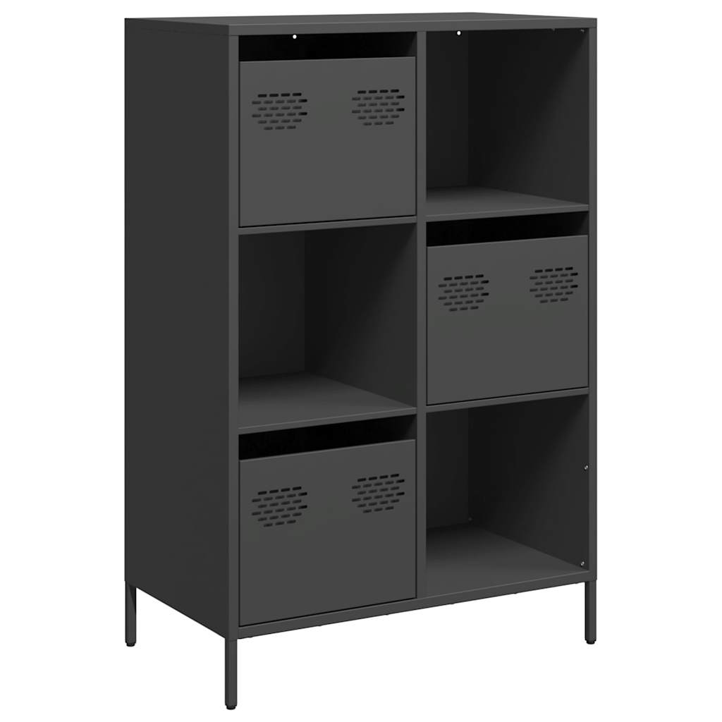 vidaXL Szafka, czarna, 68x39x103,5 cm, stal