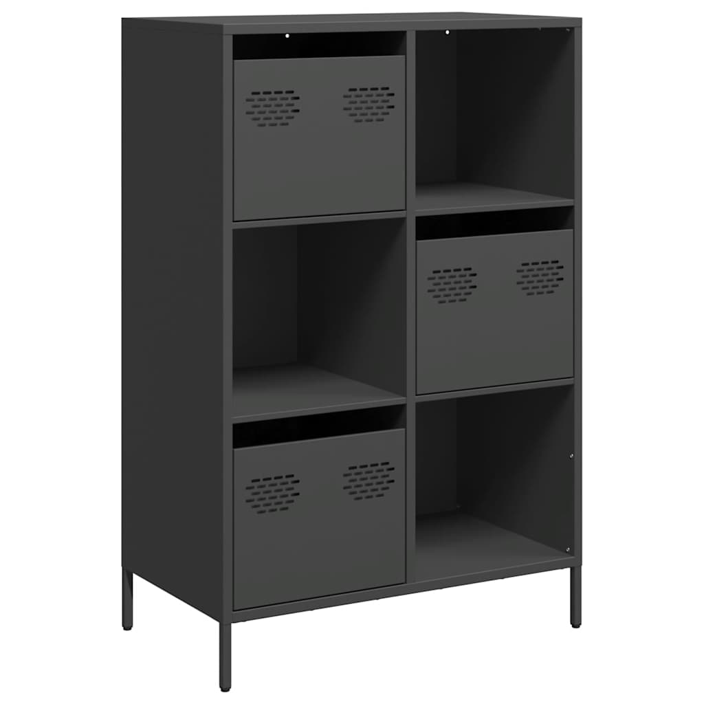 vidaXL Szafka, czarna, 68x39x103,5 cm, stal
