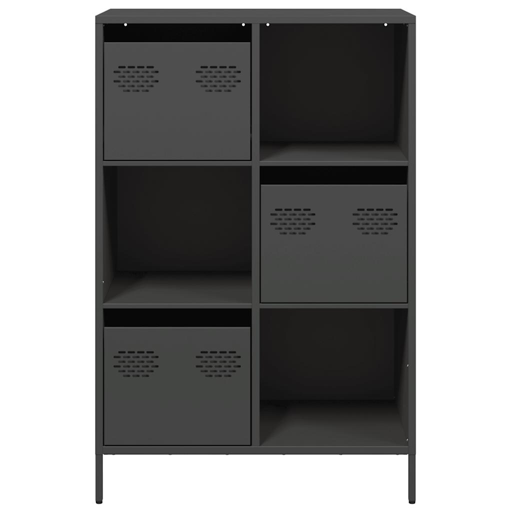 vidaXL Szafka, czarna, 68x39x103,5 cm, stal