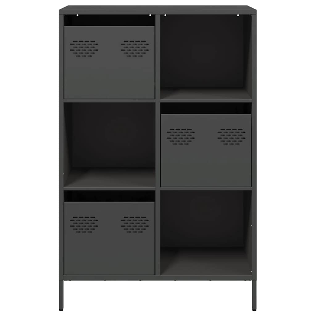 vidaXL Szafka, czarna, 68x39x103,5 cm, stal