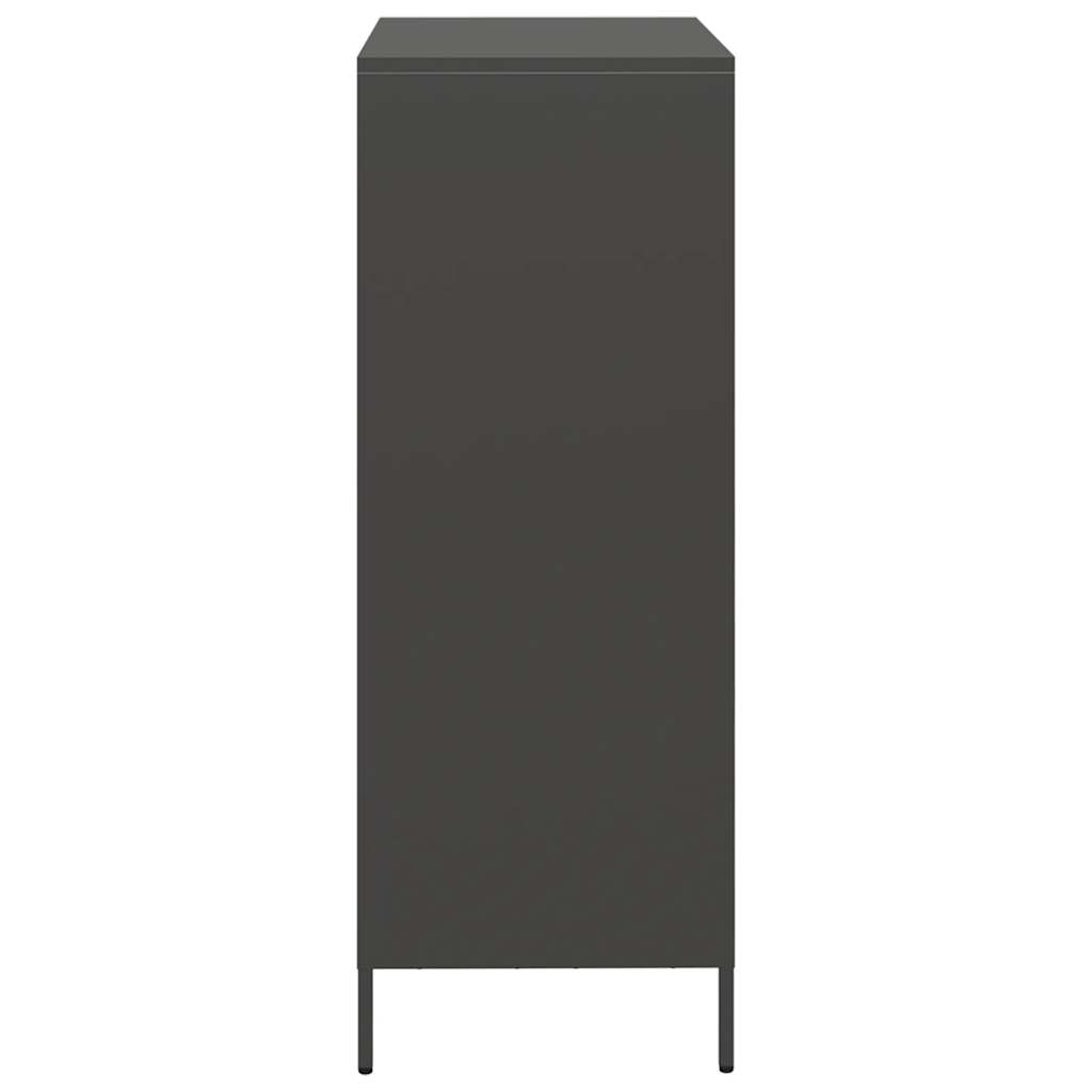vidaXL Szafka, czarna, 68x39x103,5 cm, stal