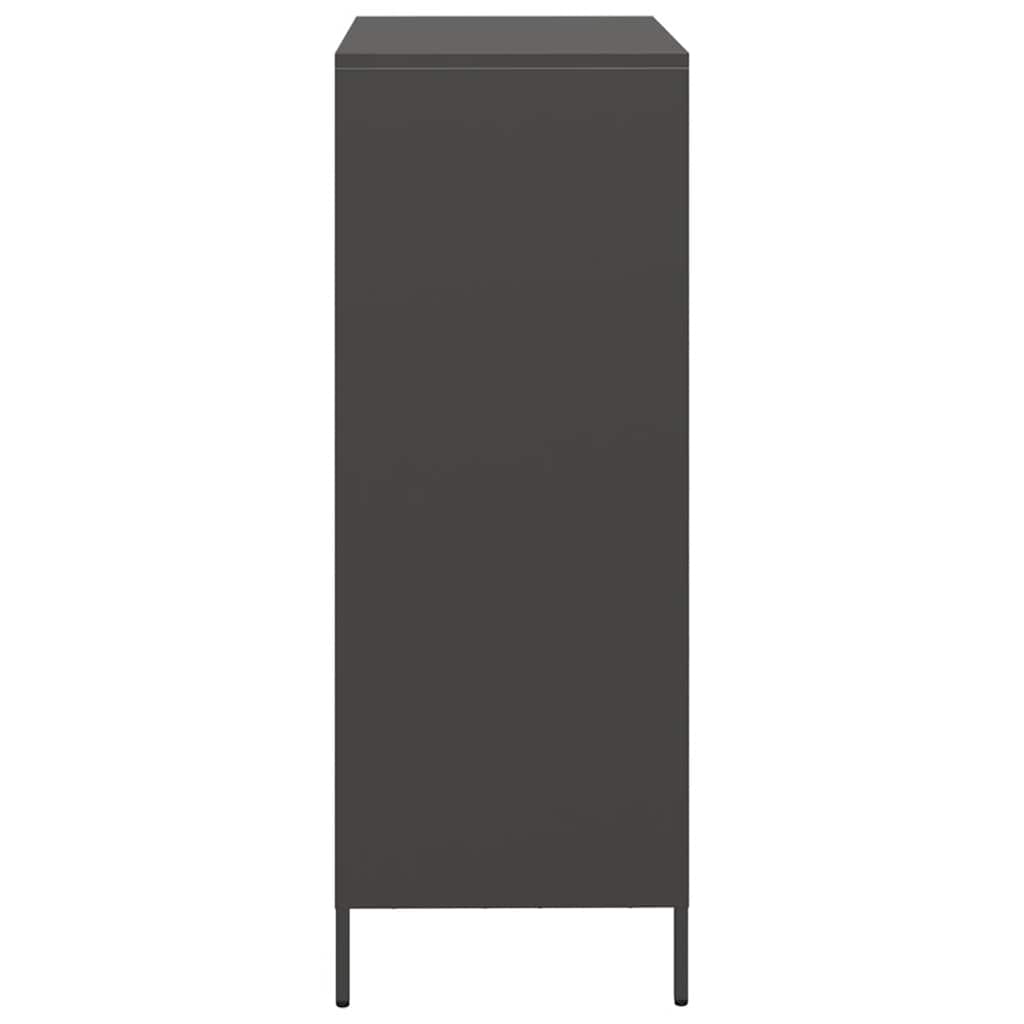 vidaXL Szafka, czarna, 68x39x103,5 cm, stal