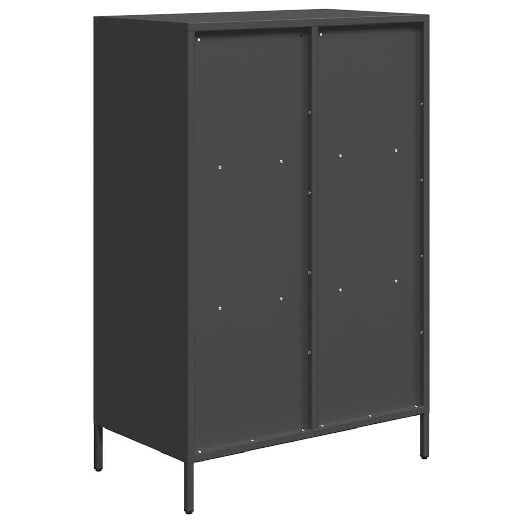 vidaXL Szafka, czarna, 68x39x103,5 cm, stal