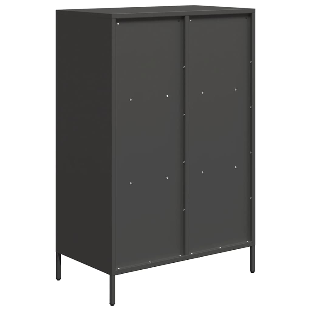 vidaXL Szafka, czarna, 68x39x103,5 cm, stal