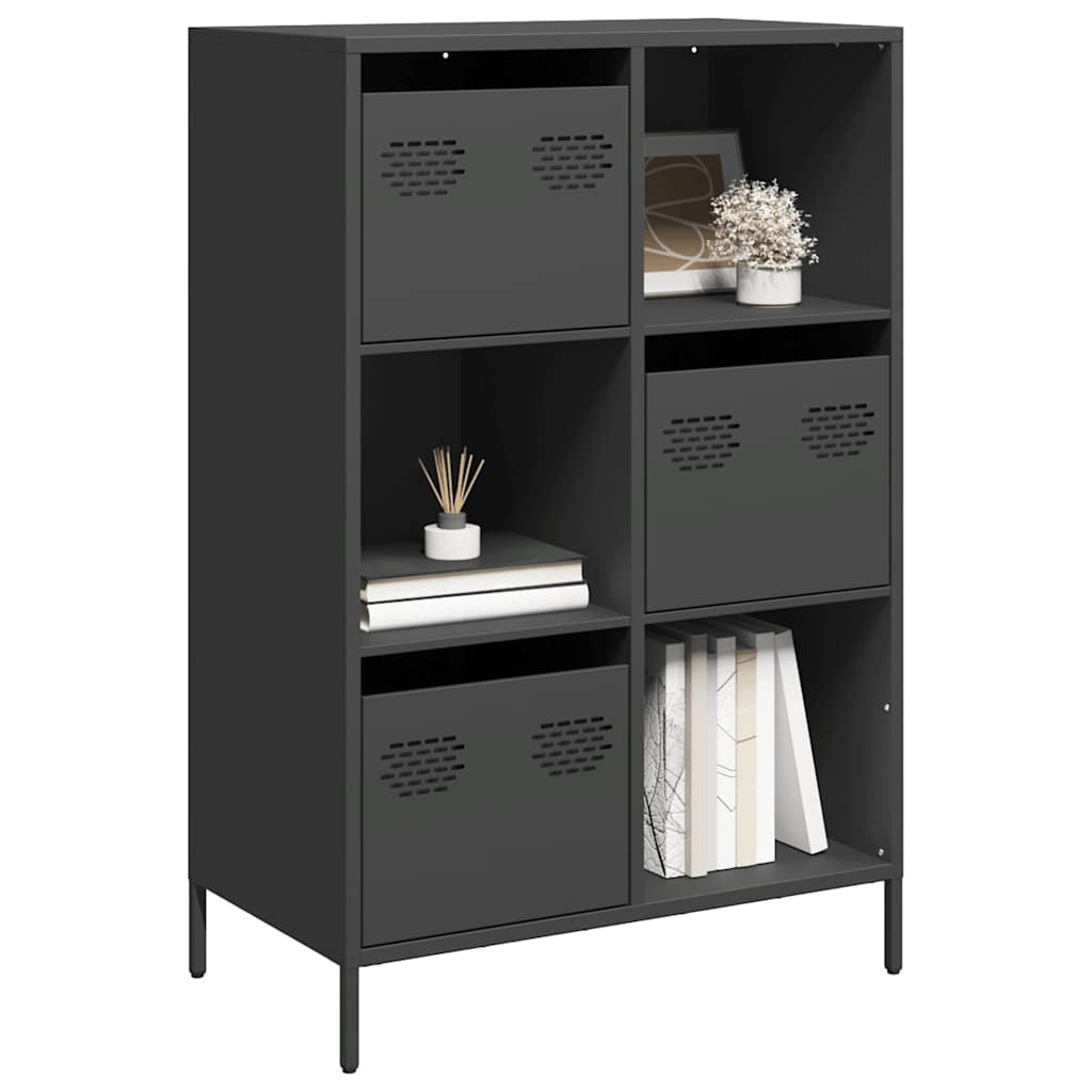 vidaXL Szafka, czarna, 68x39x103,5 cm, stal