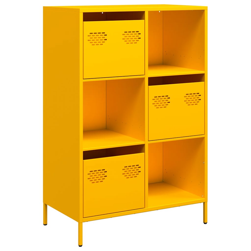 vidaXL Szafka, musztardowa, 68x39x103,5 cm, stal