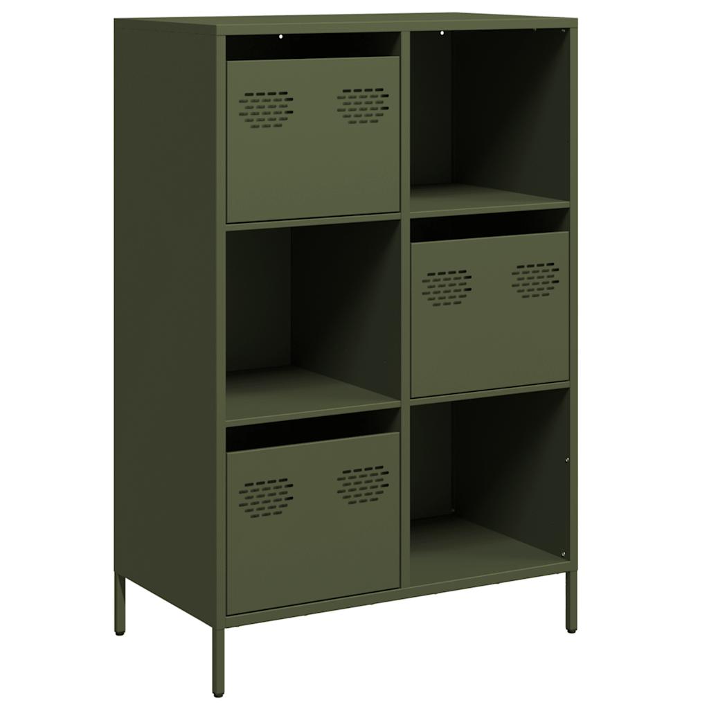 vidaXL Szafka, oliwkowa, 68x39x103,5 cm, stal
