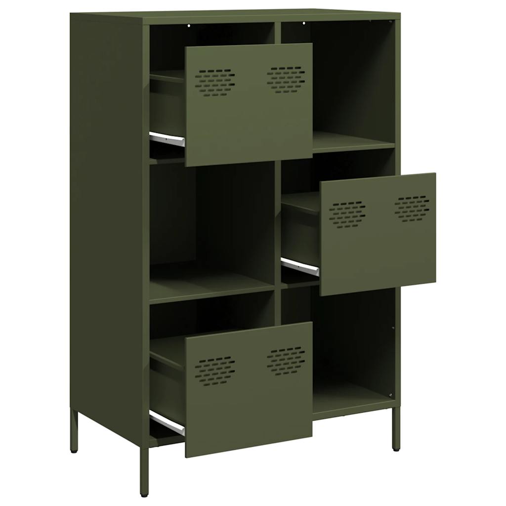 vidaXL Szafka, oliwkowa, 68x39x103,5 cm, stal