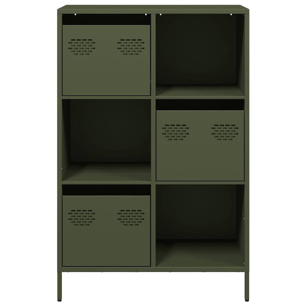 vidaXL Szafka, oliwkowa, 68x39x103,5 cm, stal