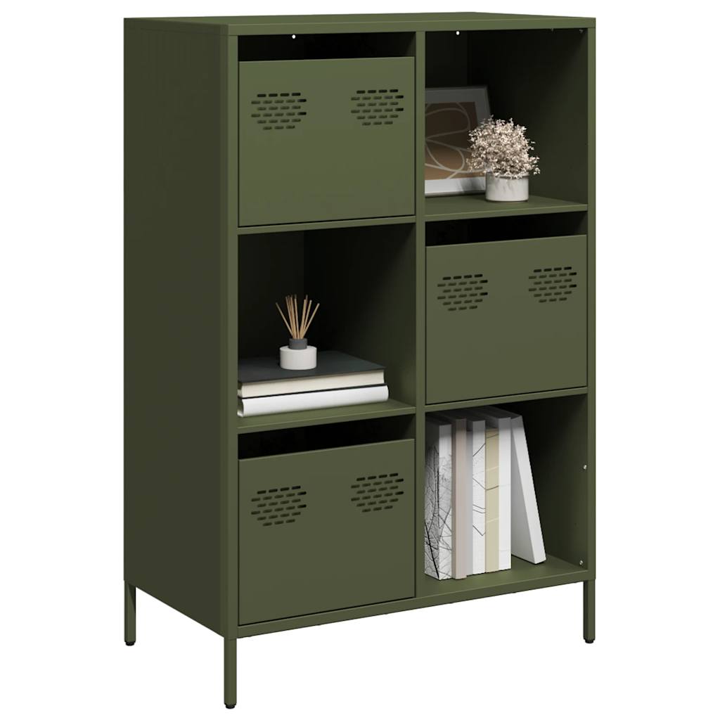 vidaXL Szafka, oliwkowa, 68x39x103,5 cm, stal