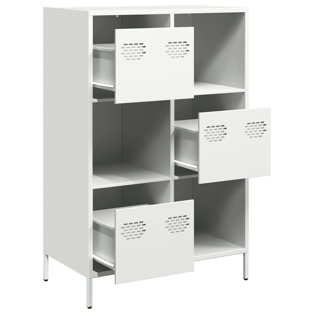 vidaXL Szafka, biała, 68x39x103,5 cm, stal