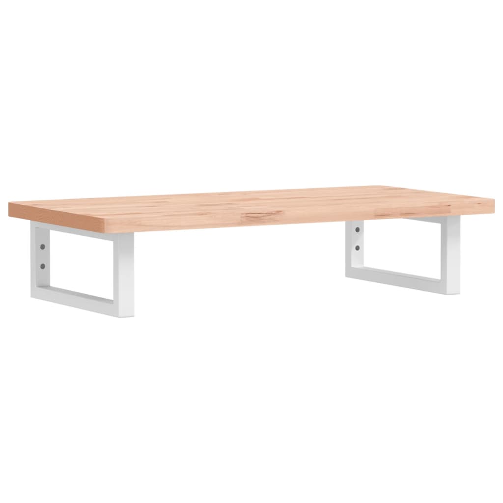 vidaXL Półka ścienna pod umywalkę, stal i lite drewno bukowe