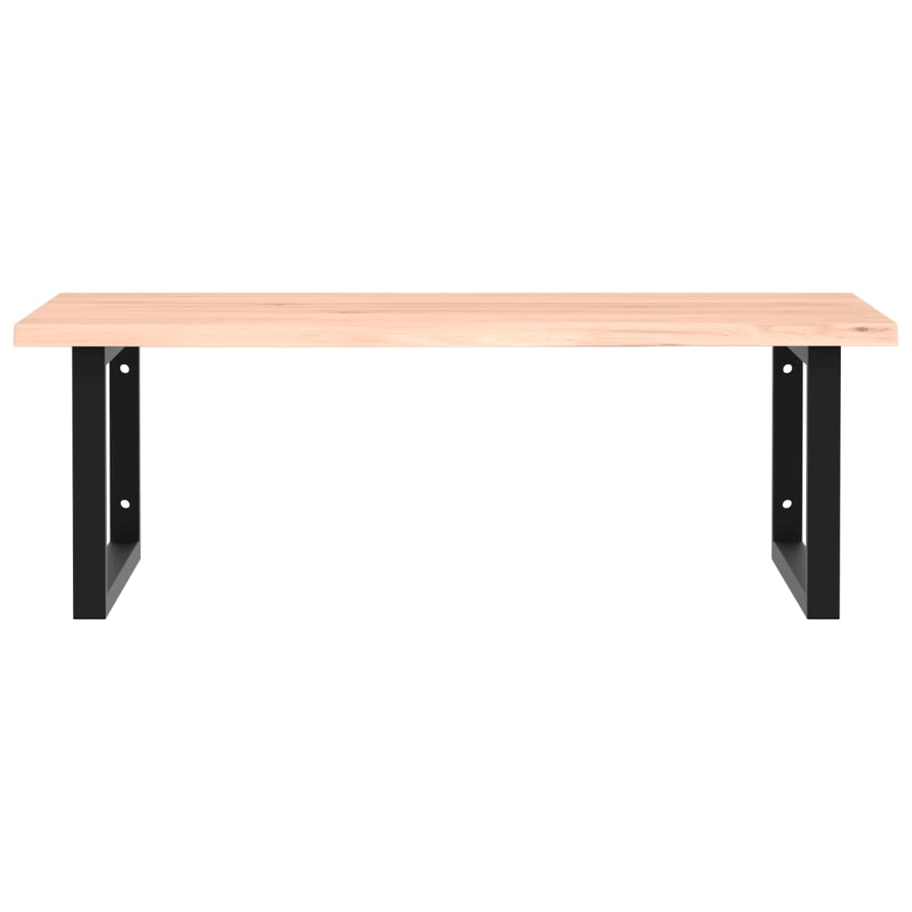 vidaXL Półka ścienna pod umywalkę, stal i lite drewno dębowe