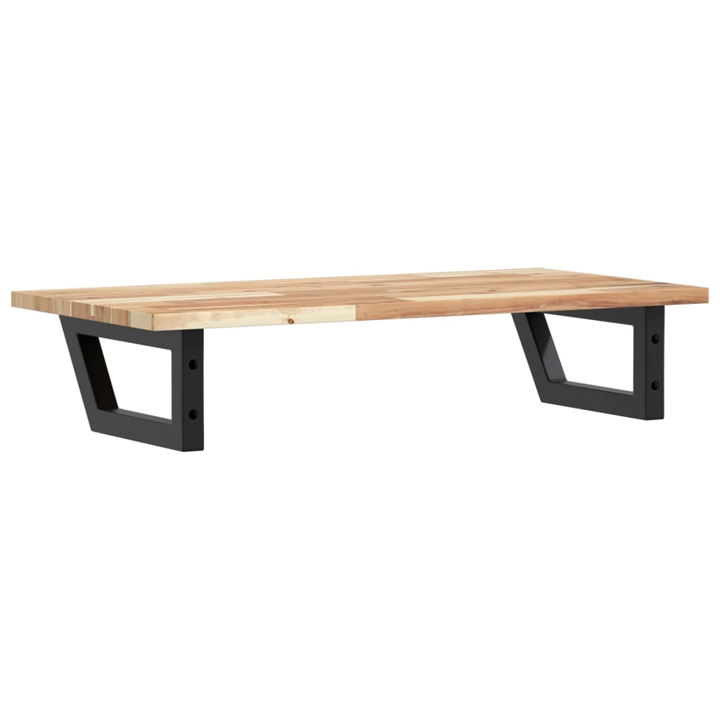 vidaXL Półka ścienna pod umywalkę, stal i lite drewno akacjowe
