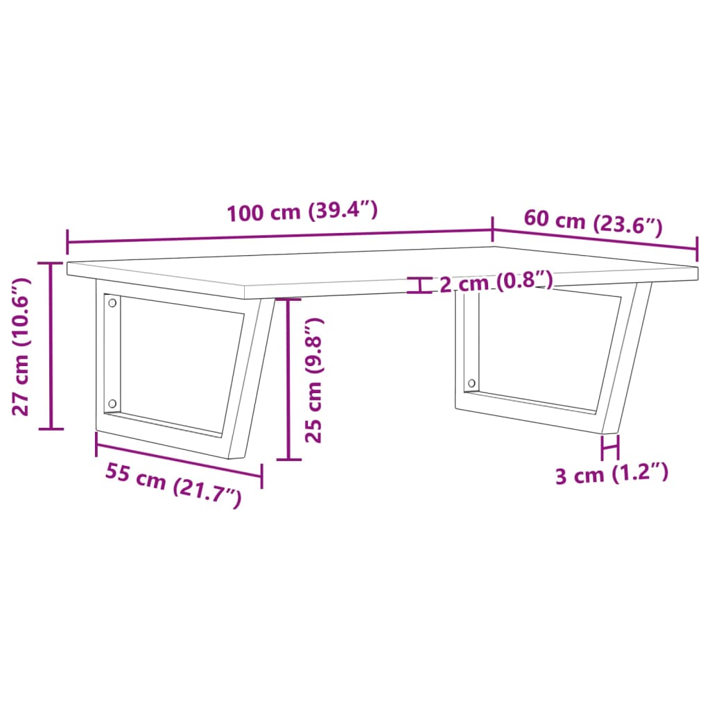 vidaXL Półka ścienna pod umywalkę, stal i lite drewno akacjowe