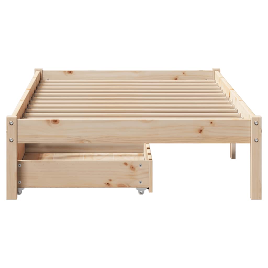 vidaXL Rama łóżka bez materaca, 90x190 cm, lite drewno sosnowe