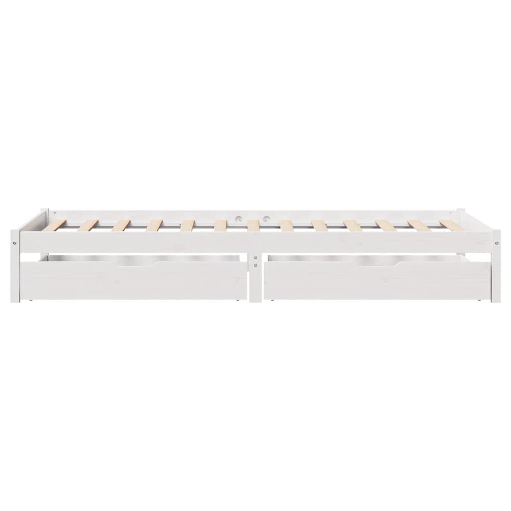 vidaXL Rama łóżka bez materaca, biała, 90x200 cm, lite drewno sosnowe