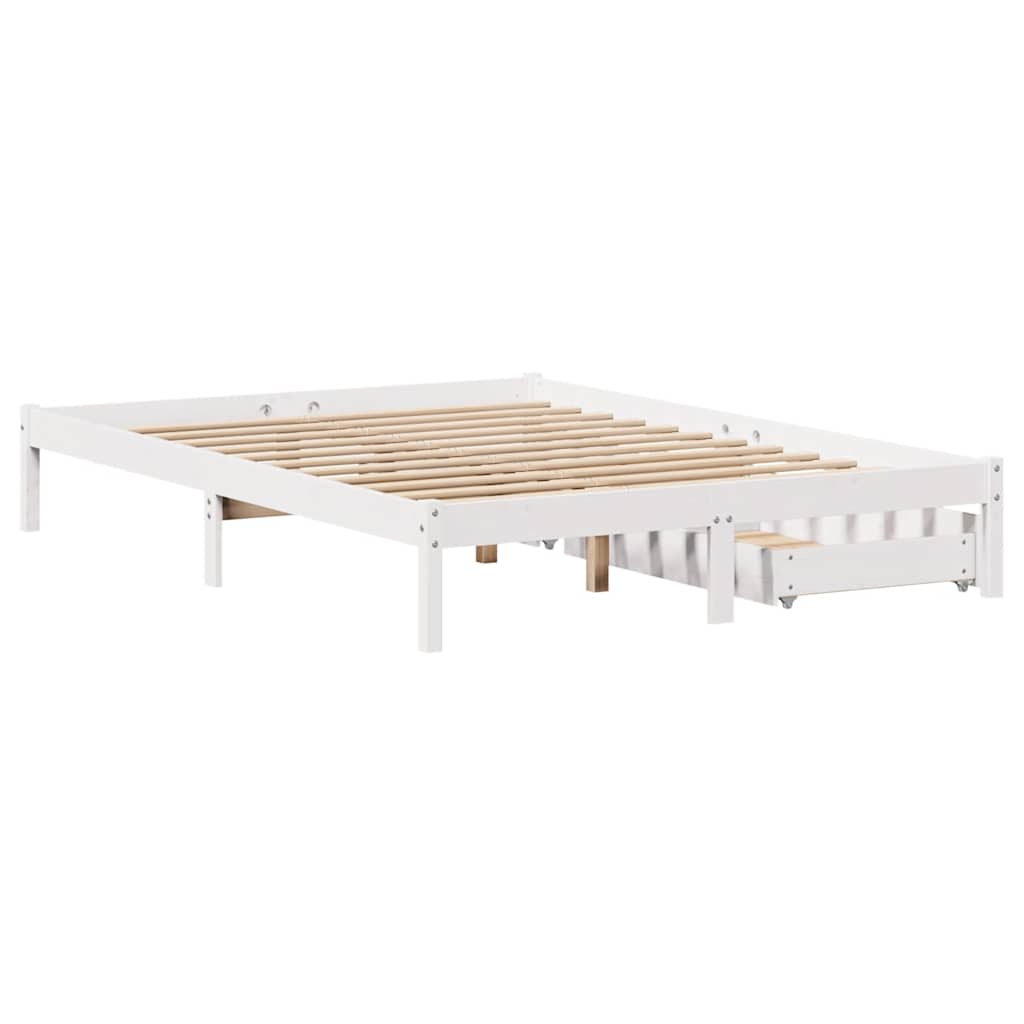vidaXL Rama łóżka bez materaca, biała, 120x200 cm, drewno sosnowe