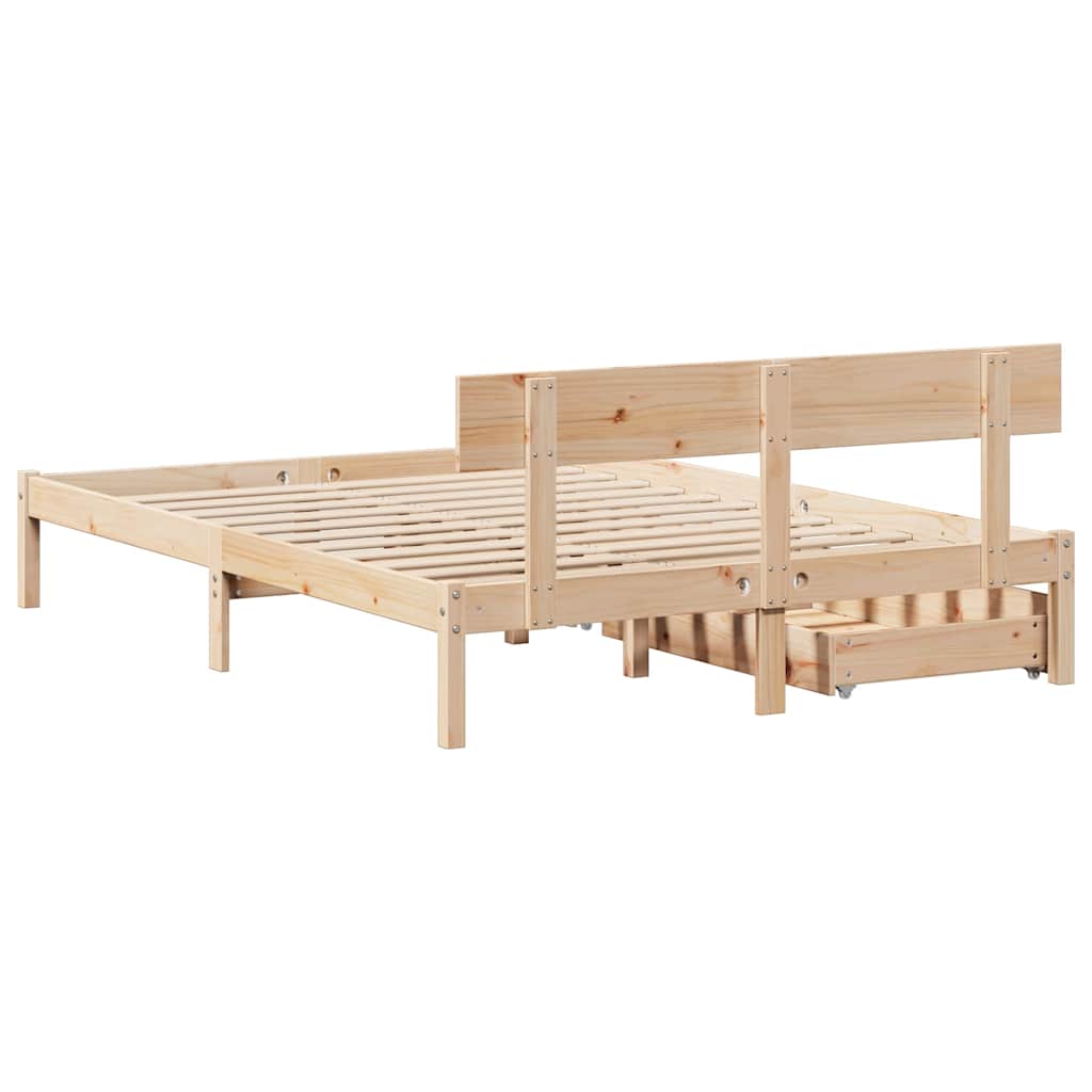 vidaXL Rama łóżka bez materaca, 120x190 cm, lite drewno sosnowe