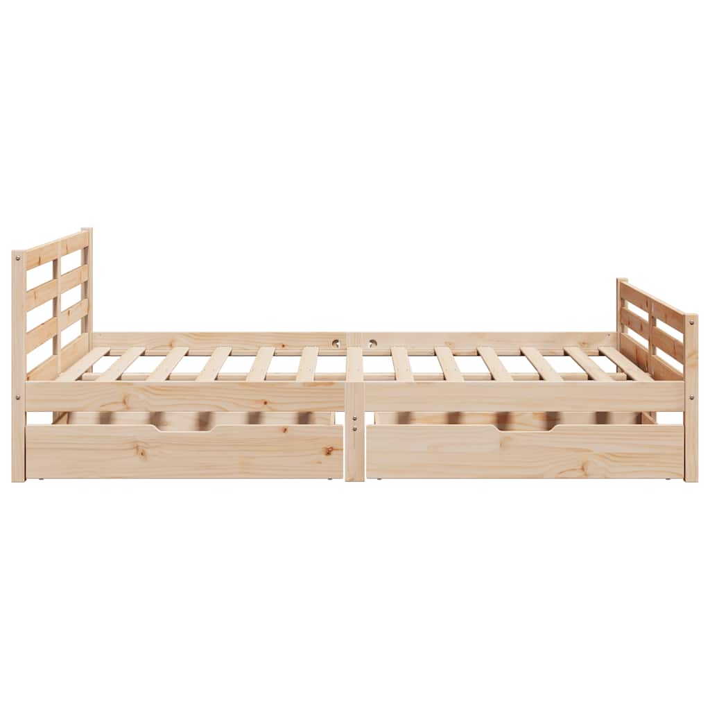vidaXL Rama łóżka bez materaca, 135x190 cm, lite drewno sosnowe