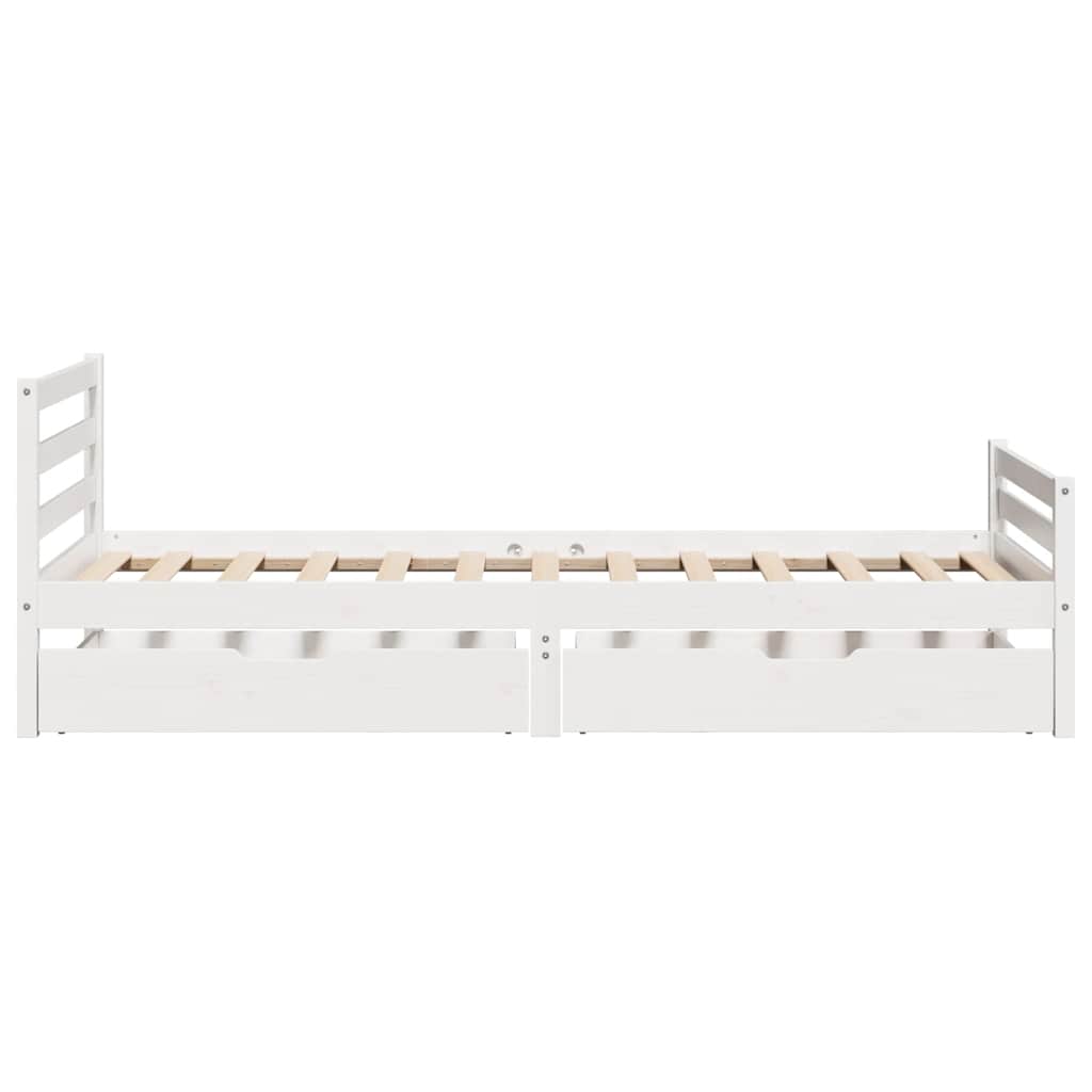 vidaXL Rama łóżka bez materaca, biała, 100x200 cm, lite drewno sosnowe
