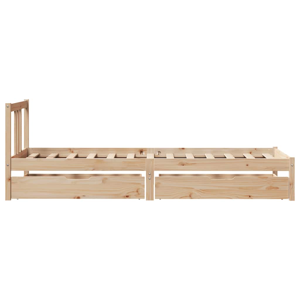 vidaXL Rama łóżka bez materaca, 75x190 cm, lite drewno sosnowe