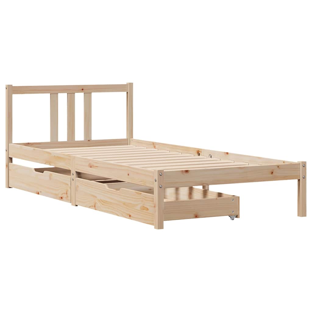 vidaXL Rama łóżka bez materaca, 90x190 cm, lite drewno sosnowe
