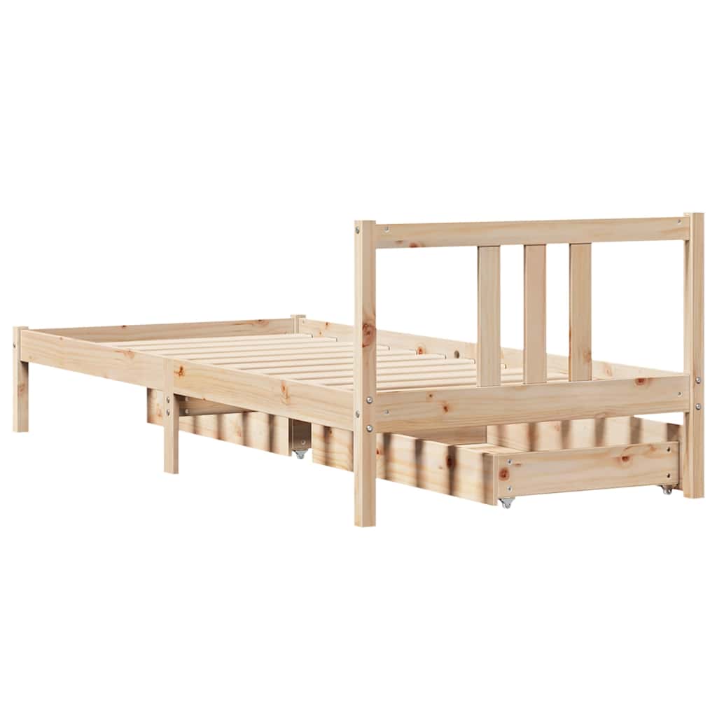 vidaXL Rama łóżka bez materaca, 90x190 cm, lite drewno sosnowe
