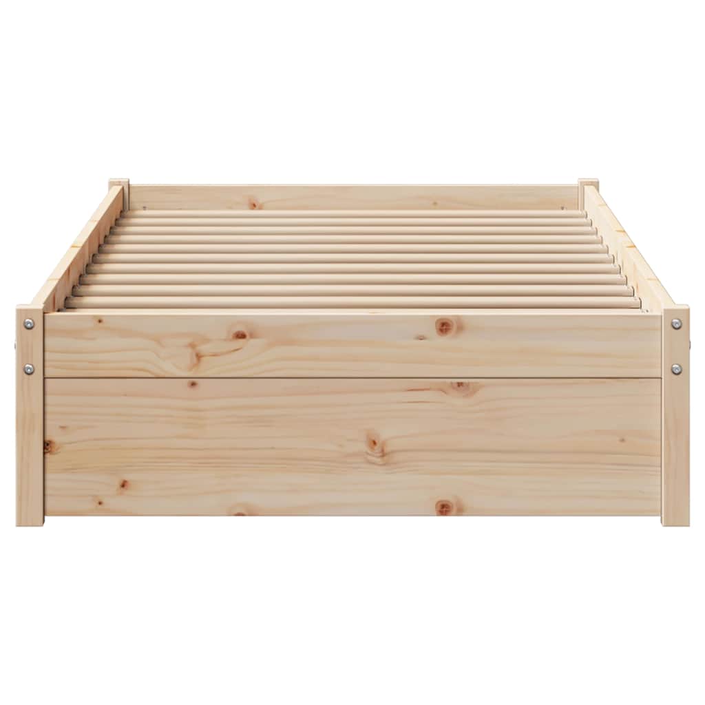 vidaXL Rama łóżka bez materaca, 75x190 cm, lite drewno sosnowe