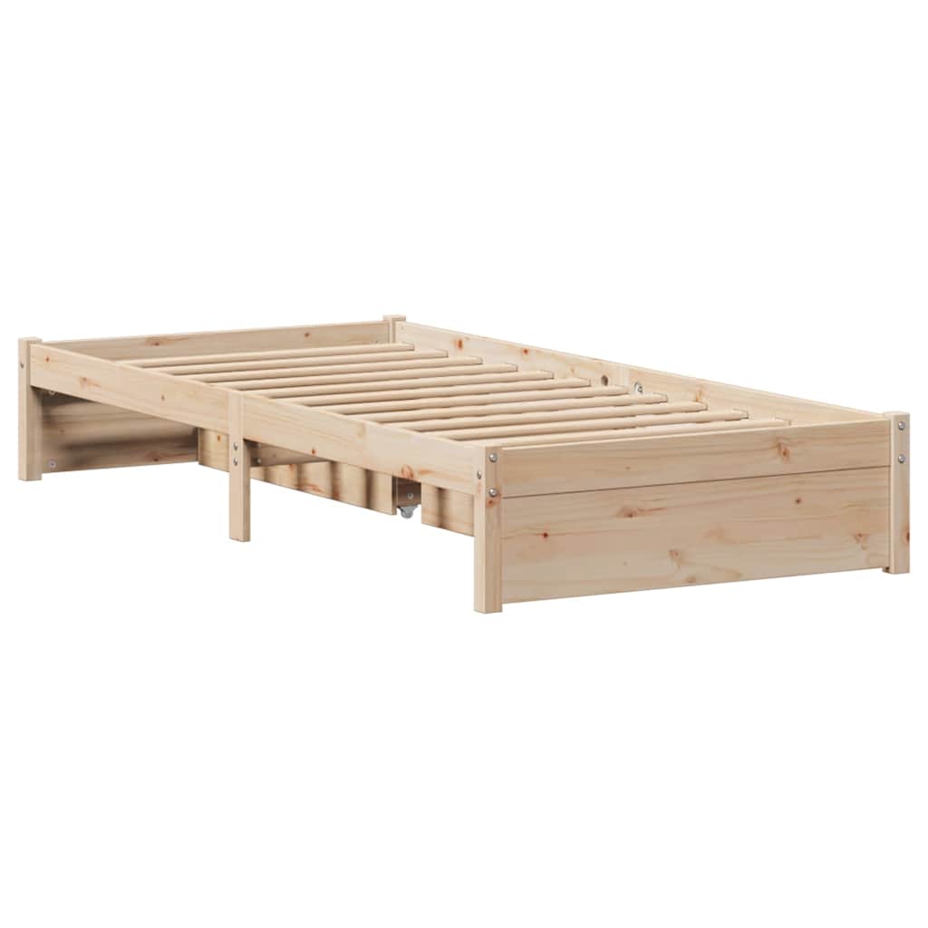 vidaXL Rama łóżka bez materaca, 75x190 cm, lite drewno sosnowe