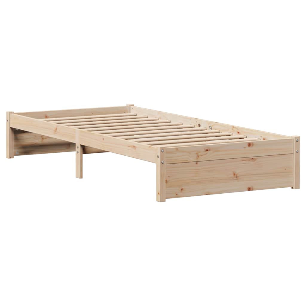 vidaXL Rama łóżka bez materaca, 75x190 cm, lite drewno sosnowe
