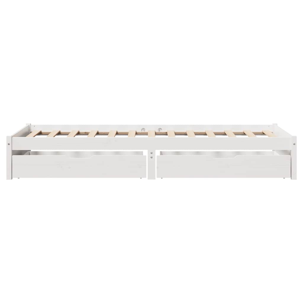 vidaXL Rama łóżka bez materaca, biała, 75x190 cm, lite drewno sosnowe