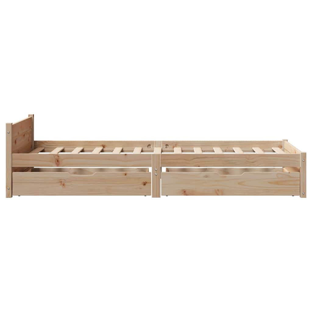 vidaXL Rama łóżka bez materaca, 75x190 cm, lite drewno sosnowe