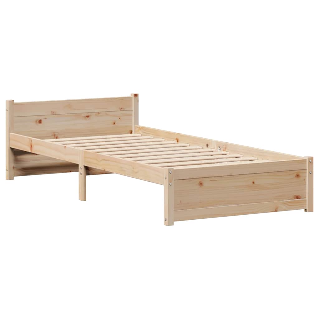 vidaXL Rama łóżka bez materaca, 90x190 cm, lite drewno sosnowe