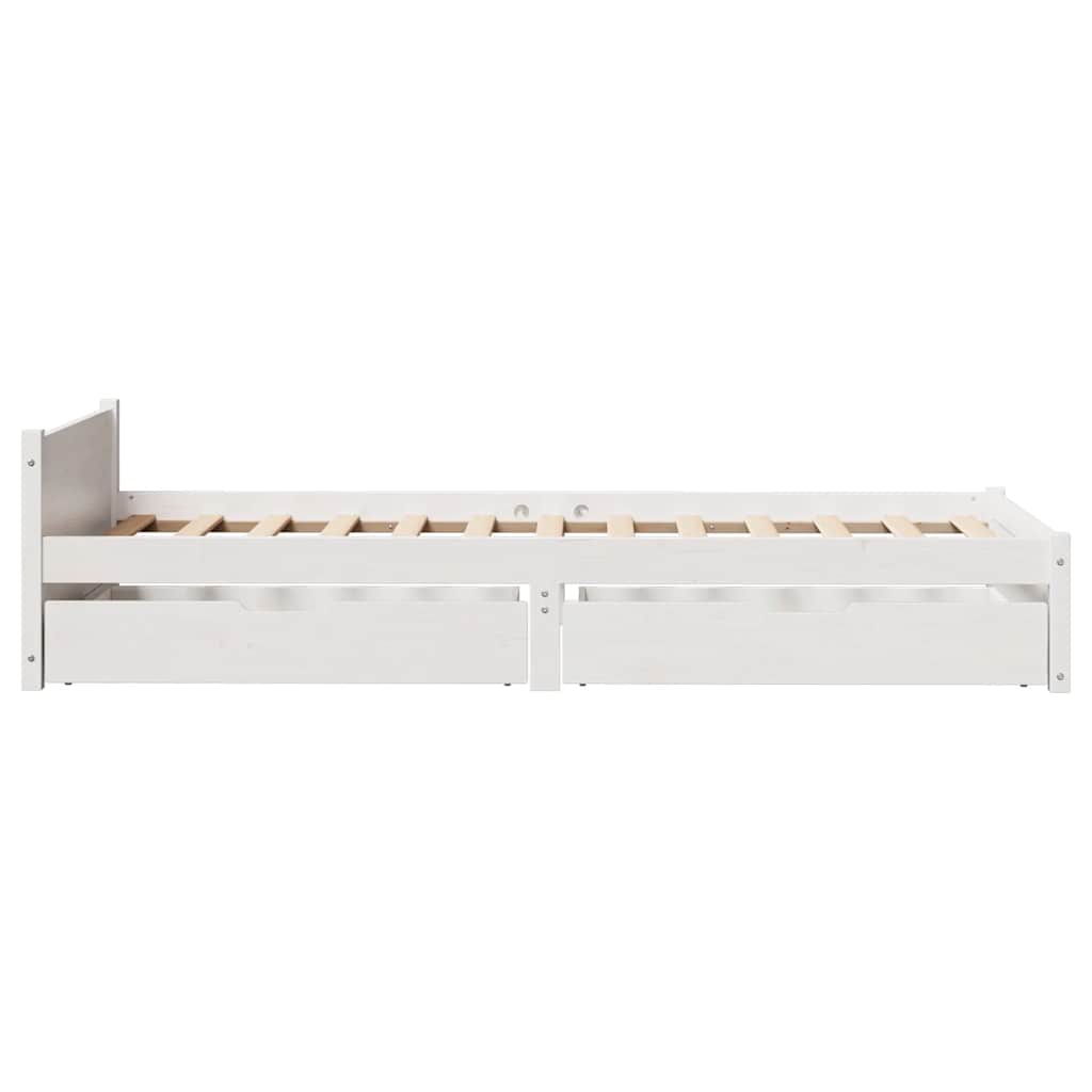 vidaXL Rama łóżka bez materaca, biała, 90x190 cm, lite drewno sosnowe