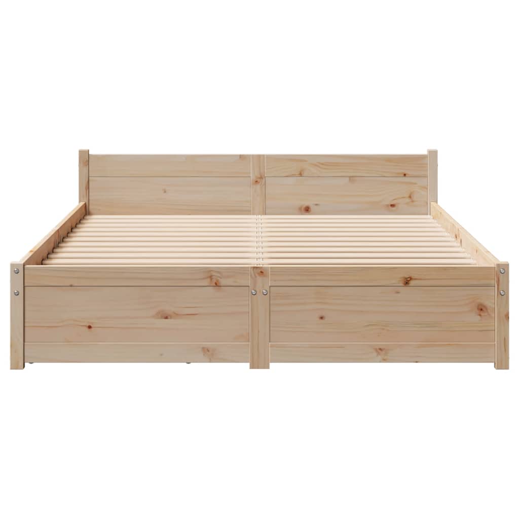 vidaXL Rama łóżka bez materaca, 140x190 cm, lite drewno sosnowe