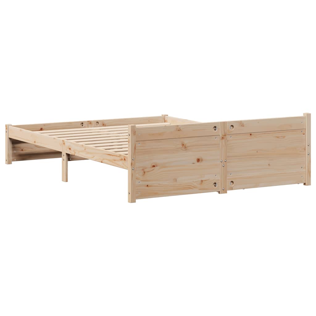 vidaXL Rama łóżka bez materaca, 140x190 cm, lite drewno sosnowe